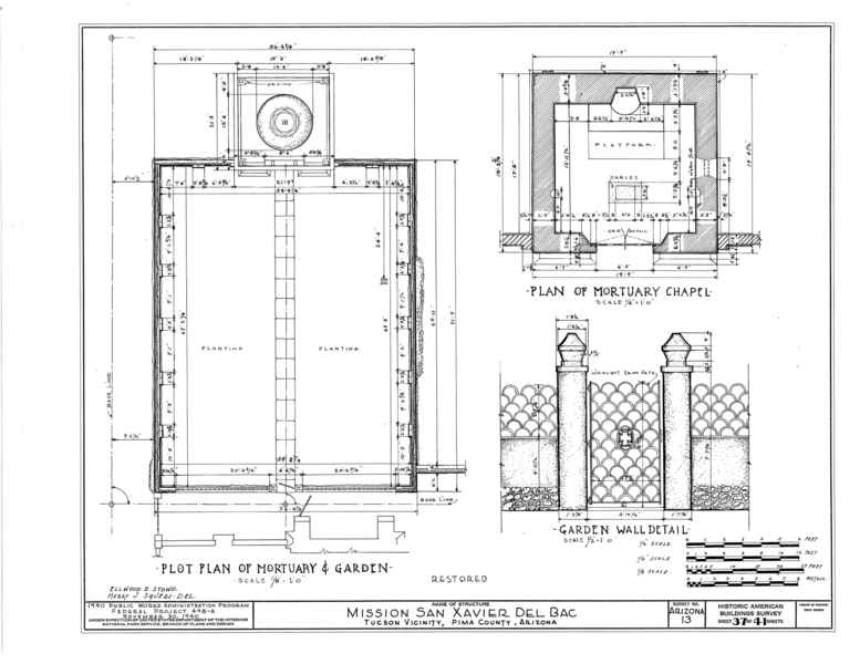 File:San Xavier del Bac Mission, Mission Road, Tucson, Pima County, AZ HABS ARIZ,10-TUCSO.V,3- (sheet 37 of 41).png