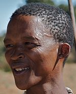 San tribesman with black hair.