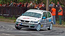 Volkswagen Polo GTI 16V at the German Saxony Rally Saxony rally racing VW Polo GTI 16V 63 (aka).jpg