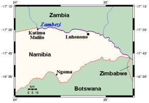 Poziția localității Katima Mulilo