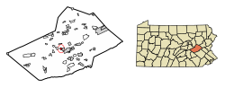 Umístění Minersville v Schuylkill County v Pensylvánii.