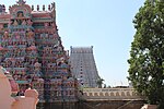Srirangam Temple Gopuram View.jpg