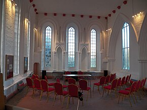 The interior of the monastic chancel, which was the first lecture room St Bees Priory - 12th century chancel.jpg