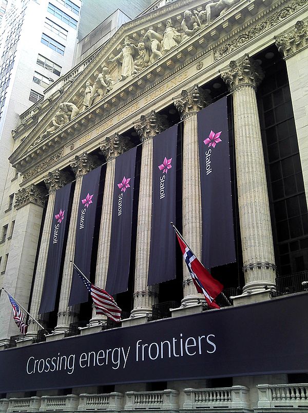 The New York Stock Exchange on 20 June 2011, on the 10th anniversary of when Statoil's shares were listed