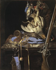 Bodegón con caza y armas de caza, Willem van Aelst (1664)