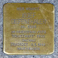 Stolperstein for Josef Diefenthaler (1888) in Memmingen.jpg