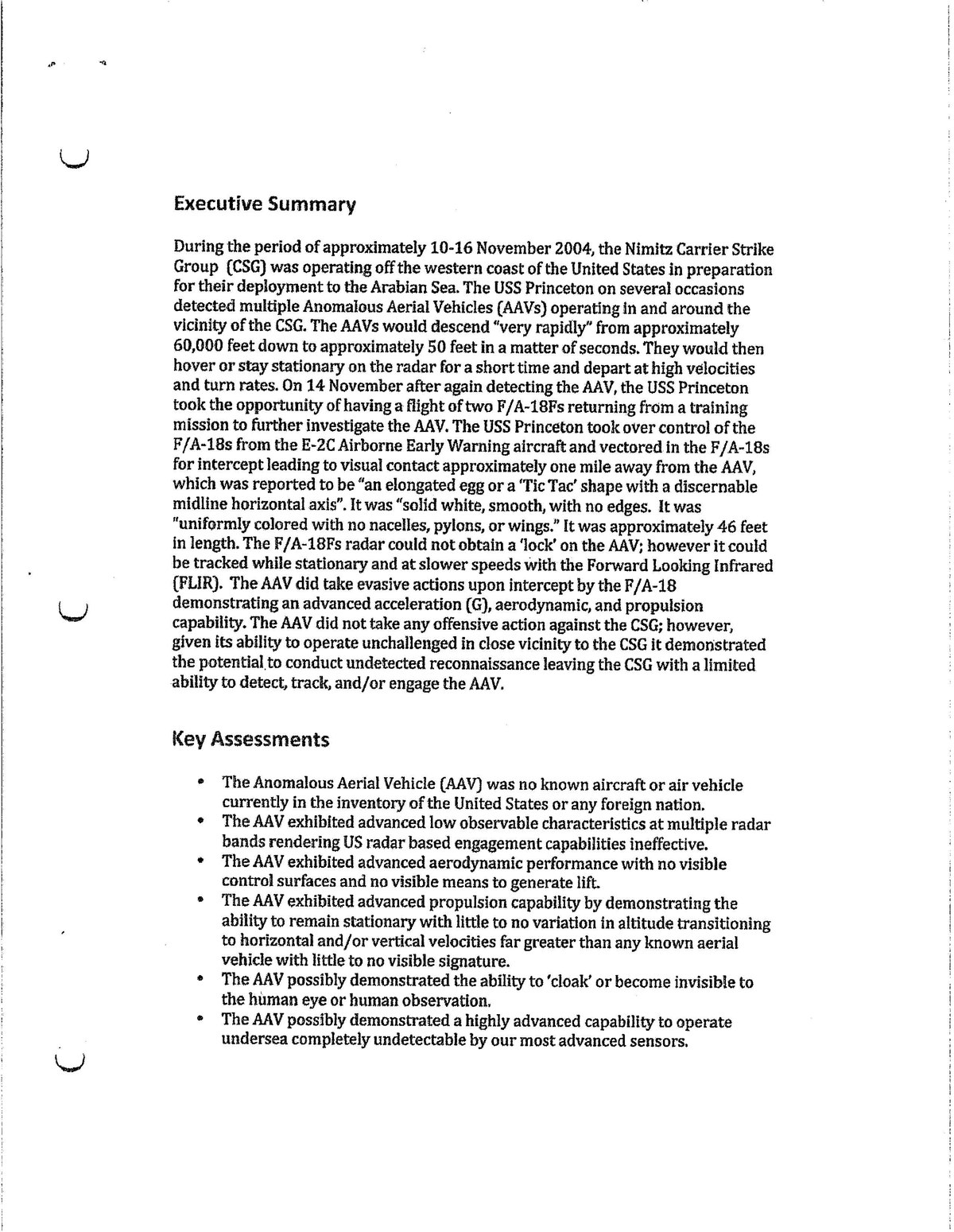 File:TIC TAC UFO EXECUTIVE REPORT 1526682843046 42960218 ver1.0.pdf -  Wikipedia