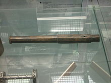 The Tannenberg handgonne is a cast bronze firearm. Muzzle bore 15-16 mm. Found in the water well of the 1399 destroyed Tannenberg castle. Oldest surviving firearm from Germany. Tannenbergbuchse.jpg