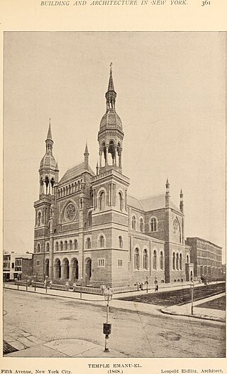 <span class="mw-page-title-main">Temple Emanu-El (New York, 1868)</span> Former Reform synagogue in Manhattan, New York