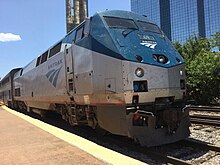 Texas Eagle #421 in Dallas Union Station led by Amtrak P42DC #69 Texas Eagle 421 Dallas.jpg