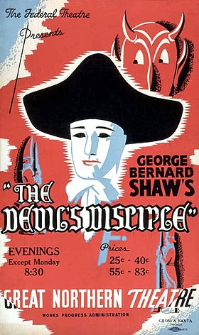 Plakát z Federálního divadelního projektu, produkce Správa pracovních projektů, listopad 1937
