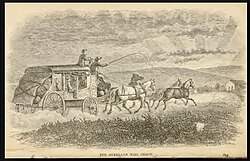 The Overland Mail Coach, from Arizona, As It Is, the Coming Country 1877 by Hiram C Hodge.jpg