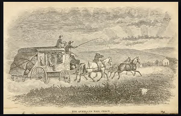 "The Overland Mail Coach," illustration from Arizona, As It Is (1877)