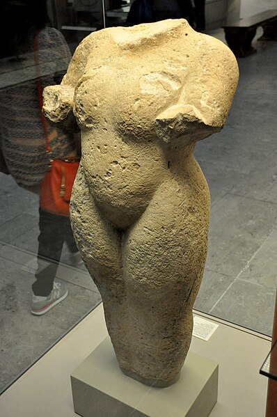 The only known Assyrian statue of a naked woman, erected at the temple of Ishtar in Nineveh, during the reign of Ashur-bel-kala, 1073–1056 BC. Current