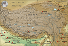 Topographische Karte von Tibet und den umliegenden Regionen