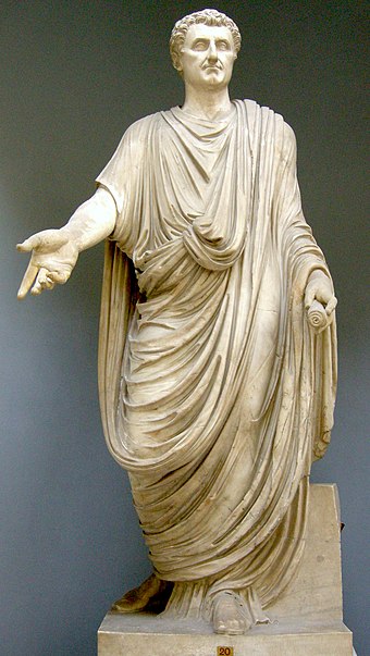 Toga-clad statue, restored with the head of the emperor Nerva