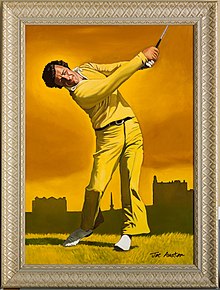 Tony Jacklin CBE'nin Joe Austen golf portresi, Şampiyonlar Galerisi içinde