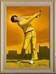 Joe Austen golf portrait of Tony Jacklin CBE, within The Gallery of Champions