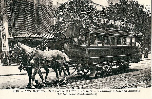 An old horse tram in Paris