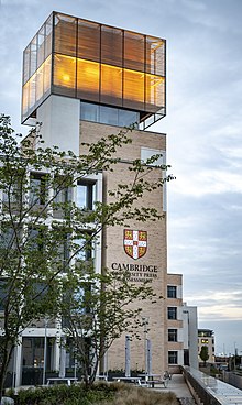 The Tower at the Triangle Building, part of the main headquarters of Cambridge University Press & Assessment Triangle Tower.jpg