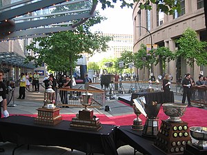 Trophies on display at the 2006 NHL Awards Ceremony. Trophies 2006nhlawards.jpg