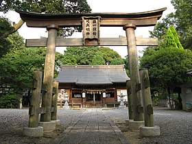 積川神社拝殿と二の鳥居