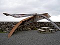 Travi deformate di un ponte durante lo jökulhlaup del 1996 (Skaftafell, Islanda).