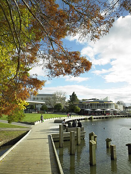 One of three lakes on the University of Waikato's Hamilton campus