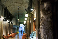 Cafe in a gallery facing the Piazza San Marco, Venice, Italy 2009