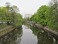 View from Potsdamer Brücke along the Landwehrkanal in Berlin.