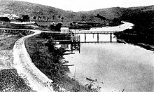 View along the Ōwaka River towards Tahora, 1916