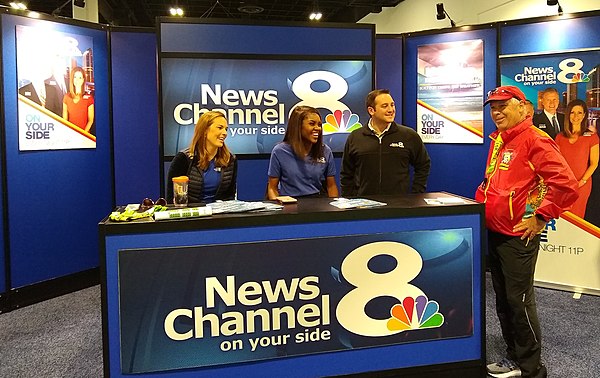 The WFLA News Channel 8 booth at the Gasparilla Distance Classic Expo in 2020.