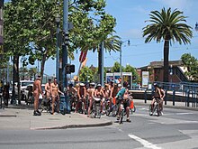 San Francisco holds its own edition of the World Naked Bike Ride annually. WNBR San Francisco 2011.jpg