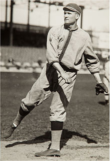 Walter Johnson, the all-time leader in shutouts Walter Johnson by Charles Conlon, 1910s.jpg