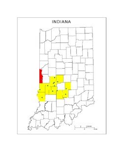 Location of teams in Western Indiana Conference