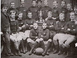 The team of Wigan Football Club in 1885 with the Wigan Union Charity Cup Wigan Football Club in 1885 with the Wigan Union Charity Cup.jpg