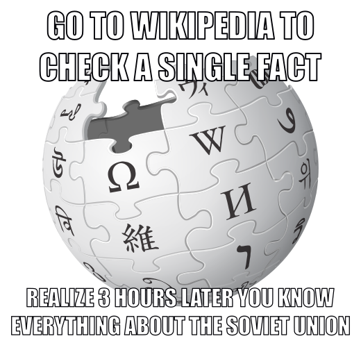 Voorbeeld van een meme over Wikipedia