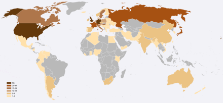 Map of Nobel laureates by country