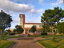 Wrexham University, formerly the North East Wales Institute of Higher Education (NEWI). Wrexham Glyndwr University (51406097698).jpg