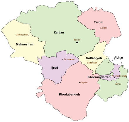 Préfectures du Zanjan