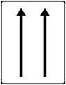 Zeichen 521-30 Fahrstreifentafel; Darstellung ohne Gegenverkehr: zwei Fahrstreifen in Fahrtrichtung