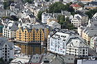 The centre of Ålesund, Norway, was rebuilt after a fire in 1904, much of it in Art Nouveau style.