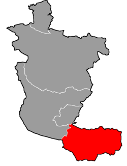 勐波县在佤邦北部地区的位置