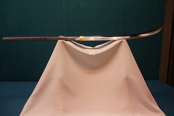 A naginata blade forged by Osafune Katsumitsu. Muromachi period, 1503, Tokyo National Museum