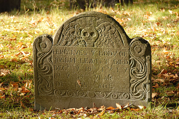 Grave of colonist Josiah Leavitt, Old Ship Burying Ground, Hingham