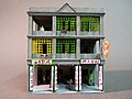 1/150 scale scratch-built model of Hong Kong's 'Tong Lau' tenement building.