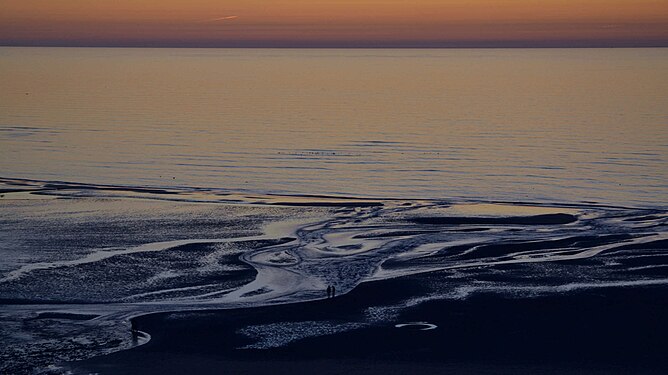 Sunset at Veules les roses Normandie France