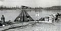 Pontonbrücke über den Rhein von Bonn nach Beuel; ca. März 1945