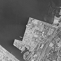 1969年6月15日撮影の福岡市東浜地区の航空写真