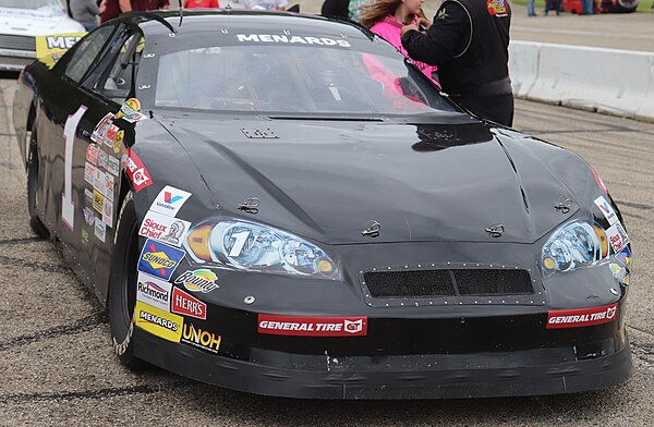 Doheny's No. 1 car for Fast Track Racing on pit road before the ARCA race at Madison in 2019